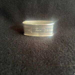 Sterling Silver Napkin Ring Webster Co Vintage Etched 'Ann' 10 grams